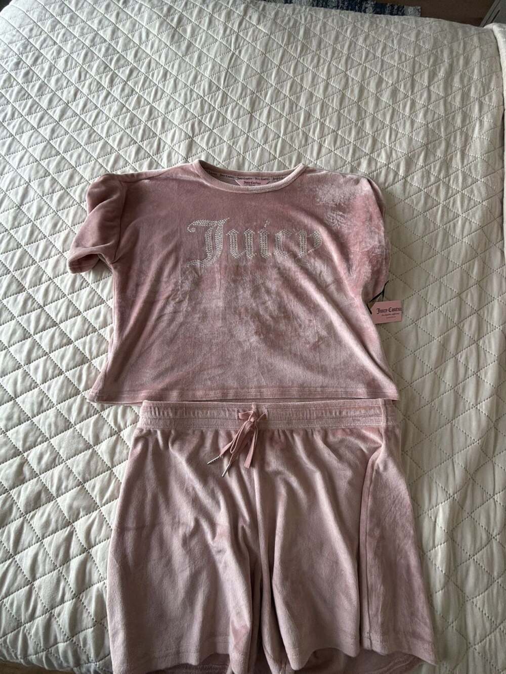 Juicy Couture Sleepwear Velour Lounge Set with Rhinestone Logo